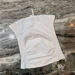 White Strapless Top with Studded Detail Seamless